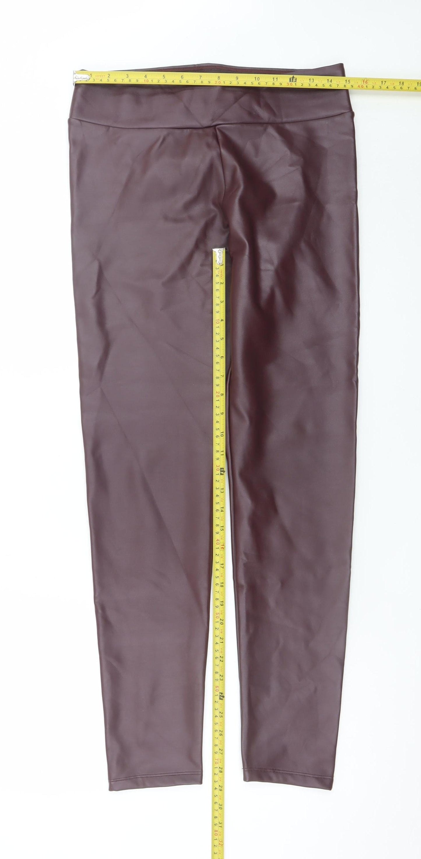Calzedonia Women's Brown Faux Leather Leggings Size L
