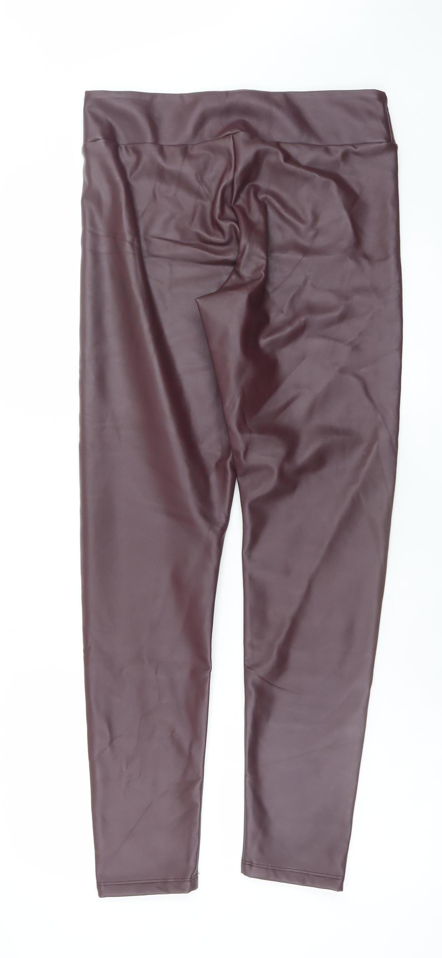 Calzedonia Women's Brown Faux Leather Leggings Size L