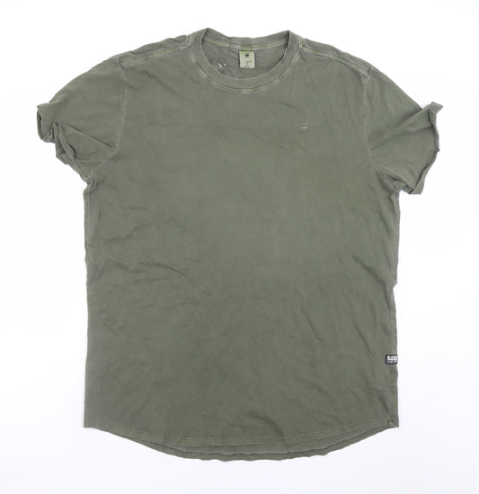 G-Star RAW Men's Green XL Crew Neck Cotton Jersey T-Shirt