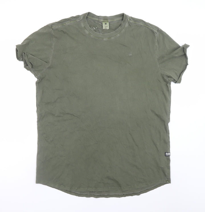 G-Star RAW Men's Green XL Crew Neck Cotton Jersey T-Shirt