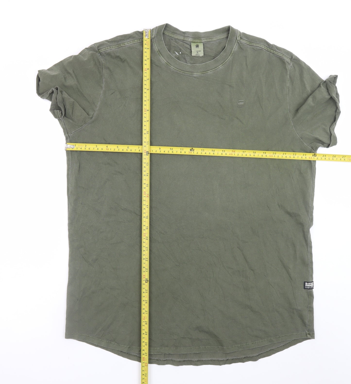 G-Star RAW Men's Green XL Crew Neck Cotton Jersey T-Shirt
