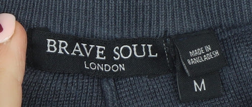 Brave Soul Men’s Blue Knit Jogger Trousers Size M