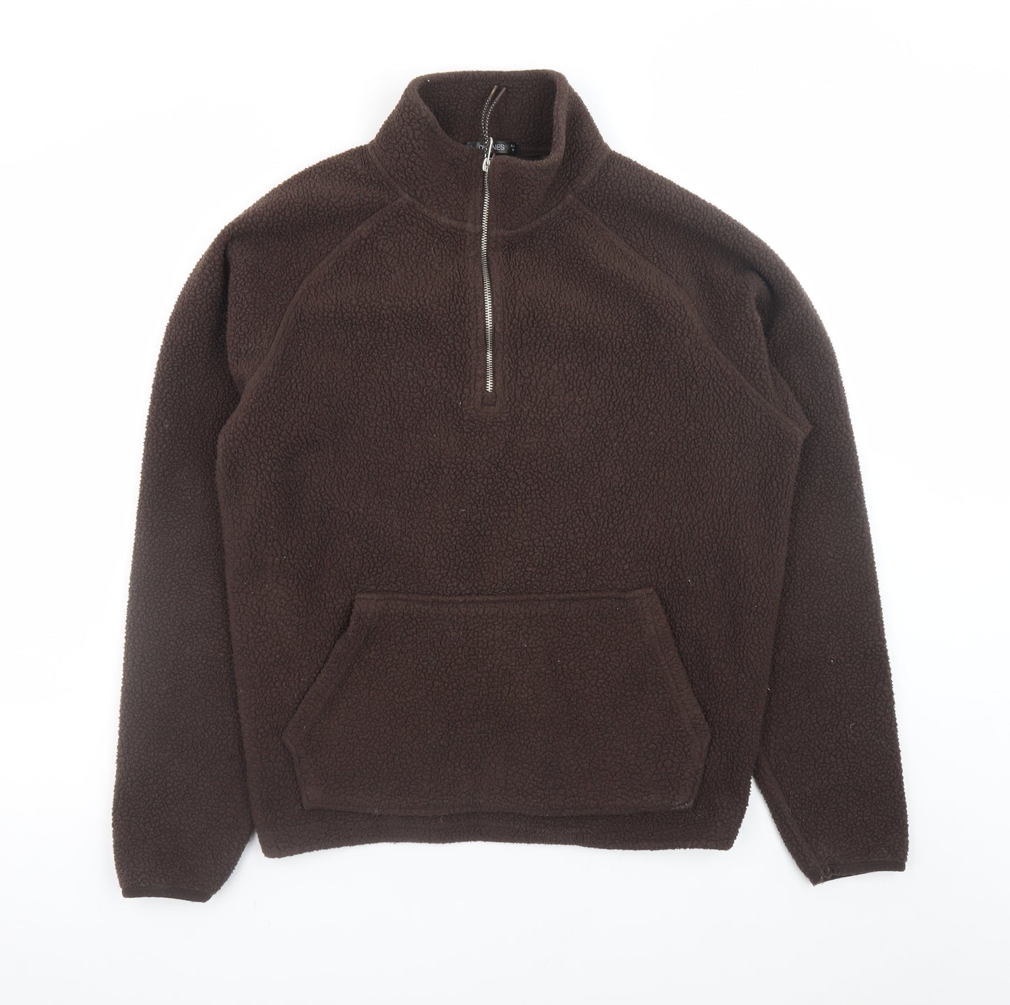 Dunnes Stores Women Brown Fleece 1/2 Zip Pullover Sweatshirt M