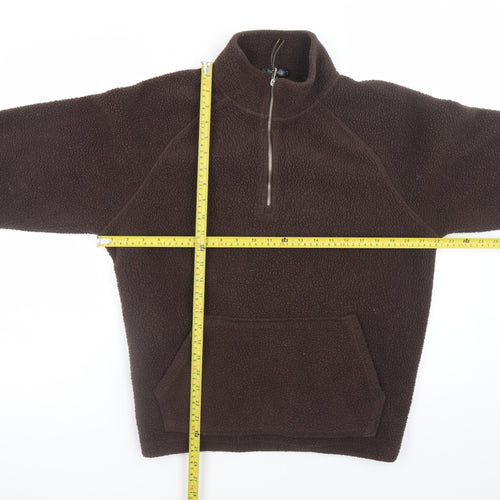Dunnes Stores Women Brown Fleece 1/2 Zip Pullover Sweatshirt M