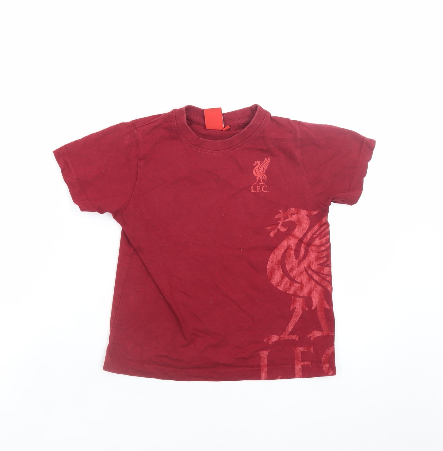 LFC Boys Red 6-7 Years Cotton Short Sleeve Football T-Shirt