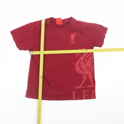 LFC Boys Red 6-7 Years Cotton Short Sleeve Football T-Shirt