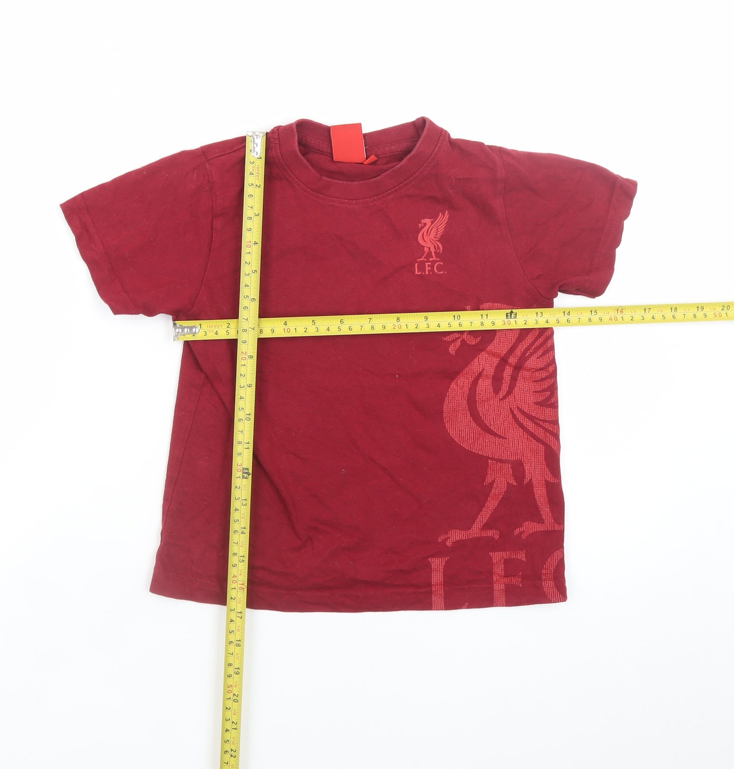 LFC Boys Red 6-7 Years Cotton Short Sleeve Football T-Shirt