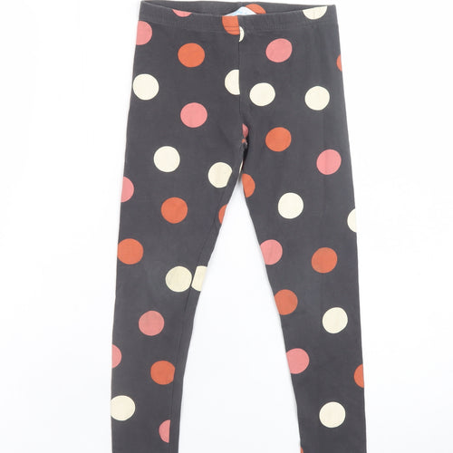 Primark Girls Black Polka Dot Ankle Leggings Size 6-7 Years Organic Cotton