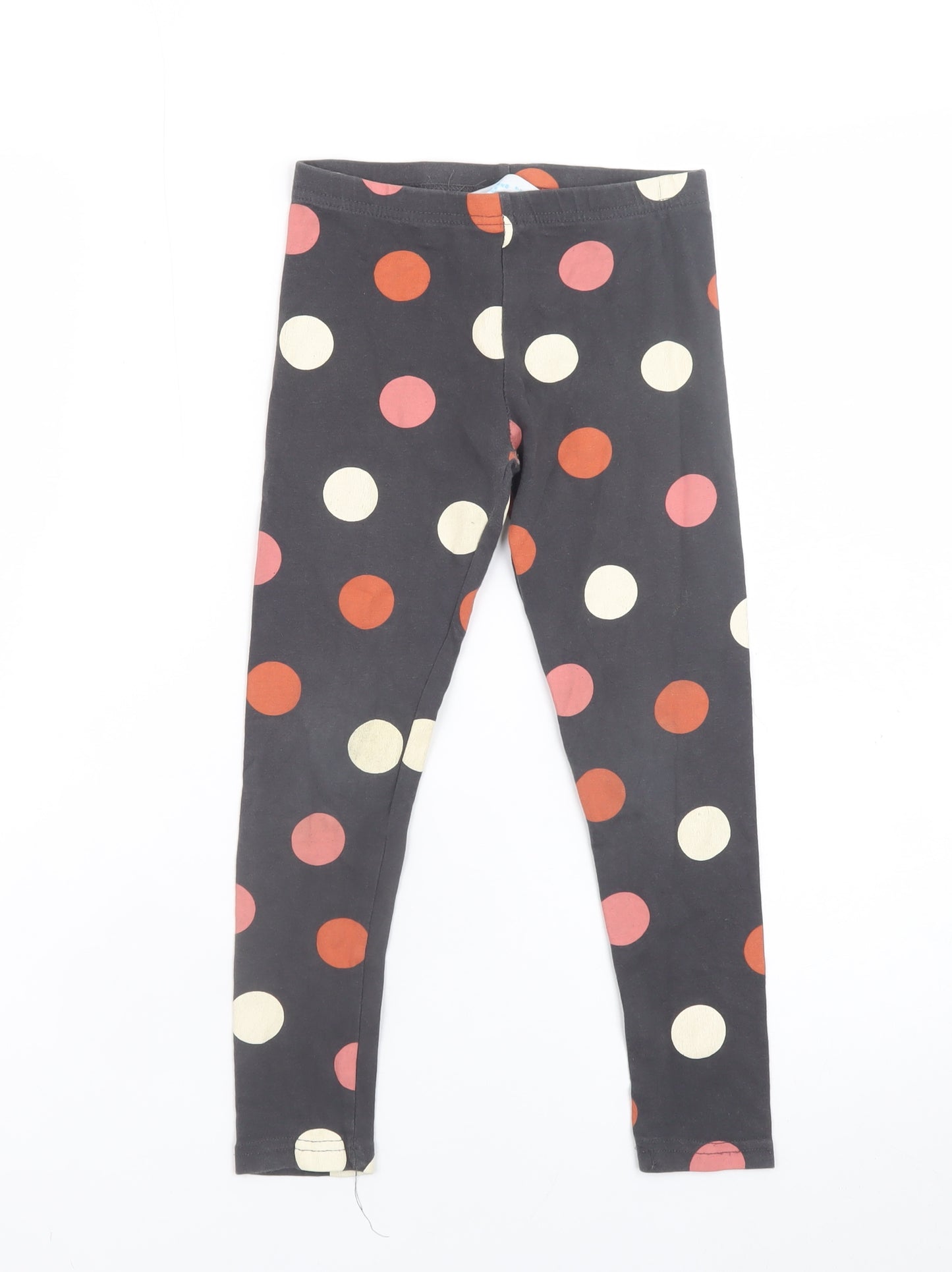 Primark Girls Black Polka Dot Ankle Leggings Size 6-7 Years Organic Cotton