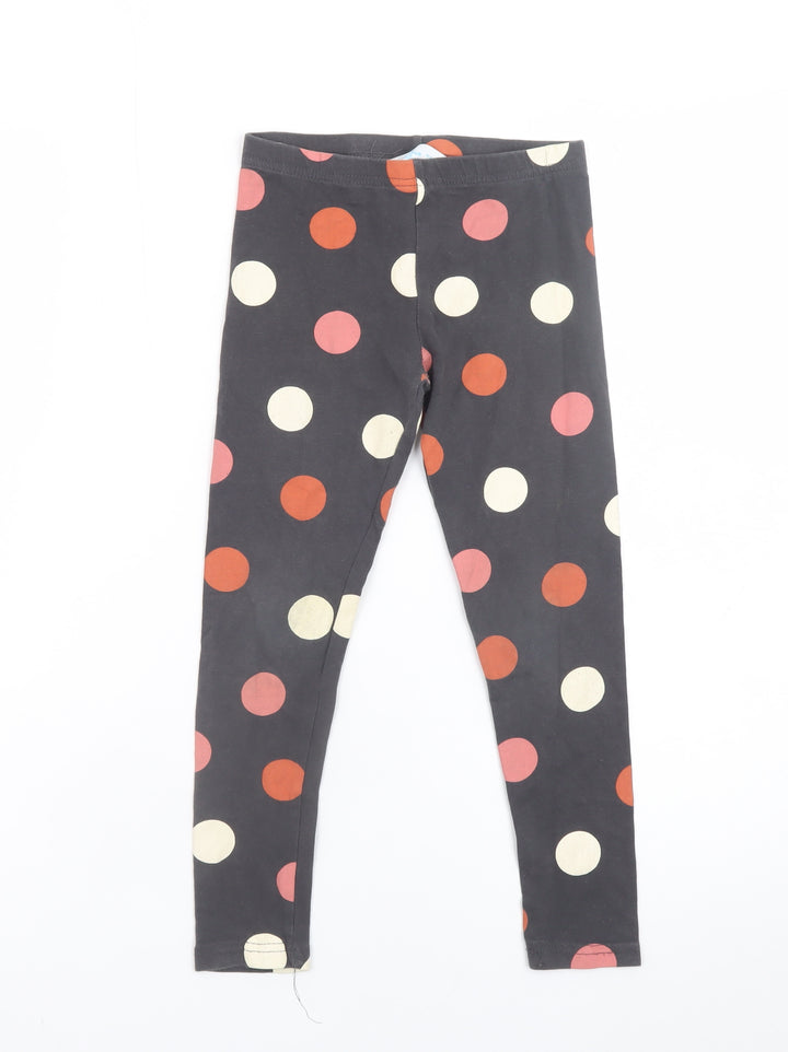 Primark Girls Black Polka Dot Ankle Leggings Size 6-7 Years Organic Cotton