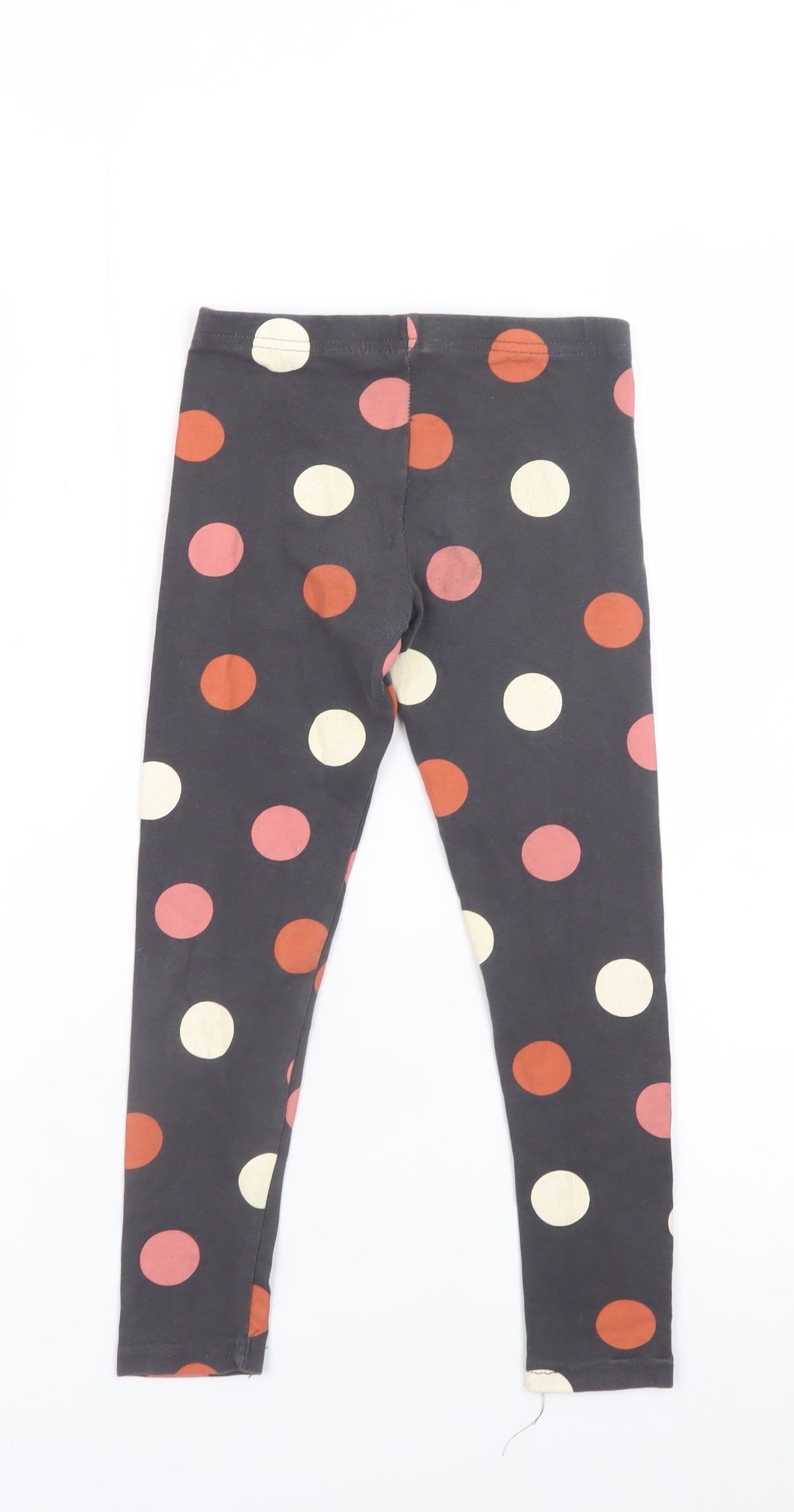 Primark Girls Black Polka Dot Ankle Leggings Size 6-7 Years Organic Cotton