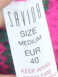 Savida Womens Pink Green Sequin Knit Jumper Medium