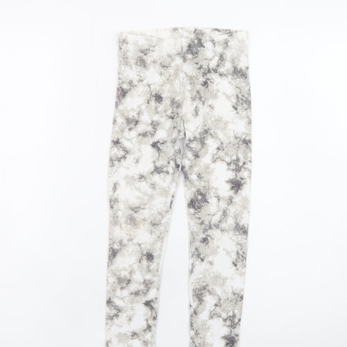 F&F Girls Grey Tie Dye Ankle Leggings 6-7 Years Cotton Stretch
