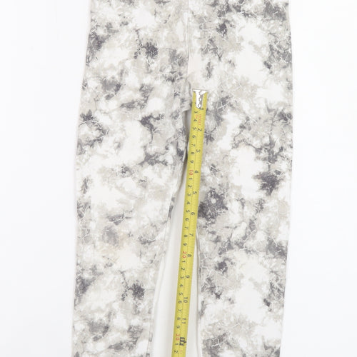 F&F Girls Grey Tie Dye Ankle Leggings 6-7 Years Cotton Stretch