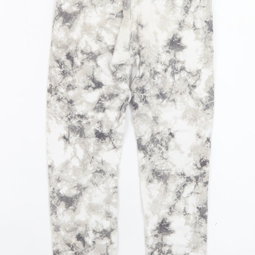 F&F Girls Grey Tie Dye Ankle Leggings 6-7 Years Cotton Stretch
