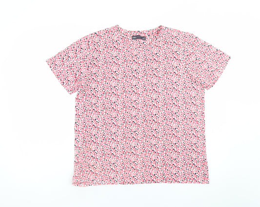 Marks and Spencer Women's Multicoloured Floral Cotton T-Shirt Size 14