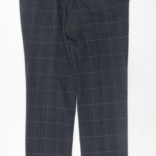 Marc Darcy Men's Grey Check Slim Fit Dress Trousers 30R