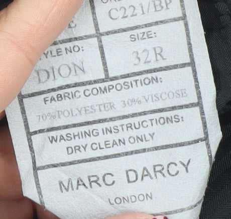 Marc Darcy Men's Blue Herringbone Dress Trousers 32R