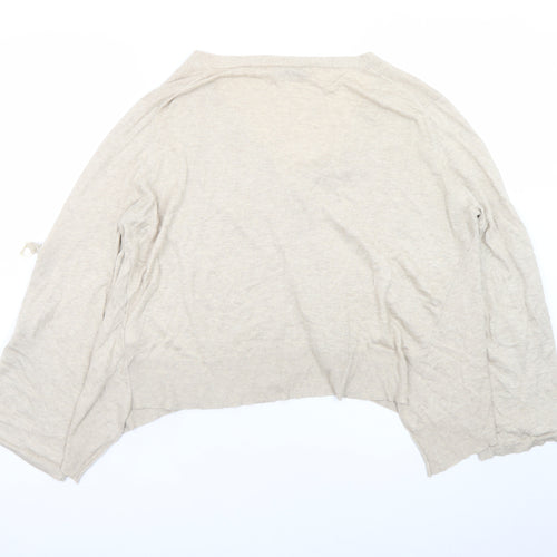 Marks and Spencer Women Beige V-Neck Button Cardigan Size 14