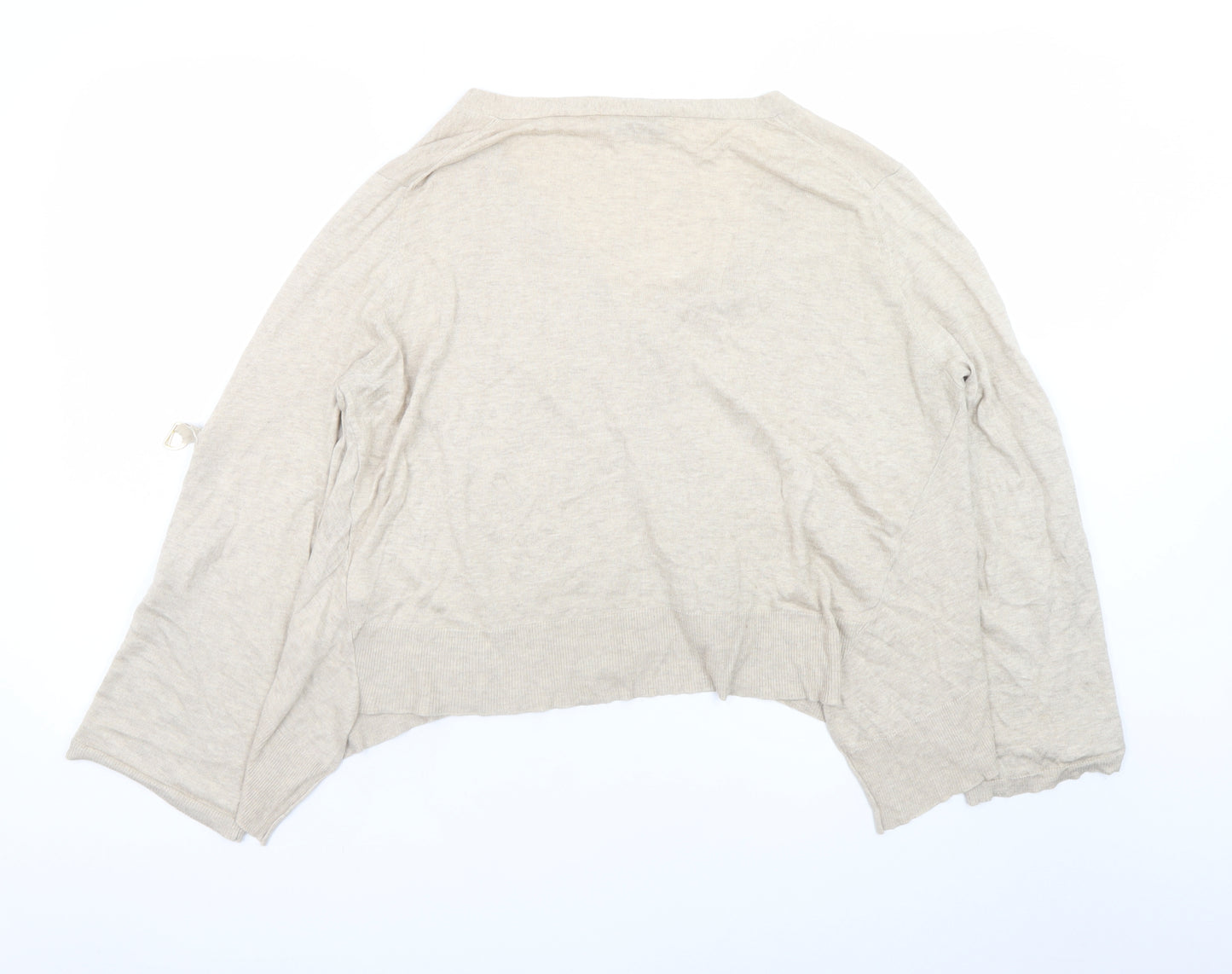 Marks and Spencer Women Beige V-Neck Button Cardigan Size 14