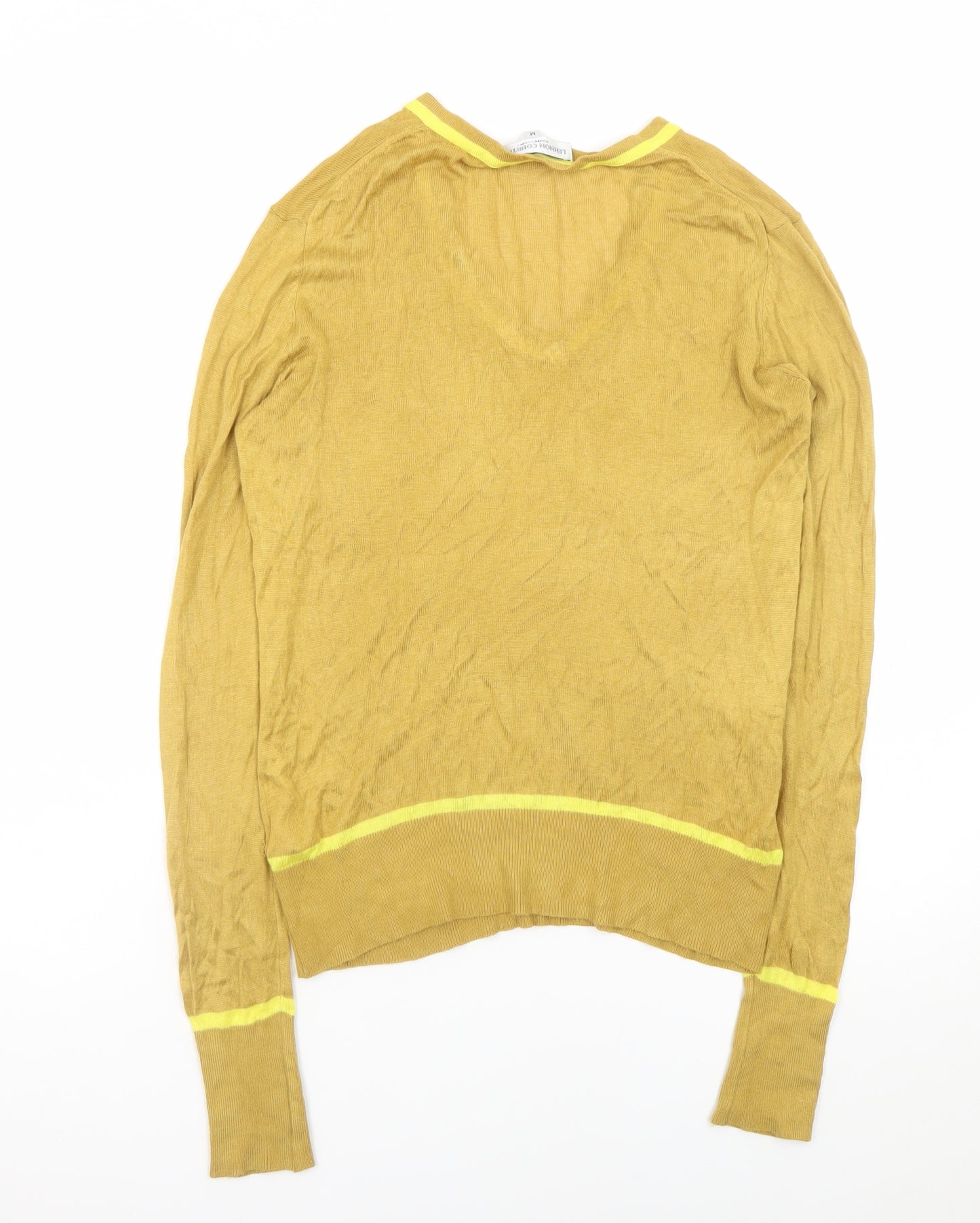 Lennon Courtney Women Yellow Viscose V-Neck Pullover Jumper M