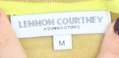 Lennon Courtney Women Yellow Viscose V-Neck Pullover Jumper M