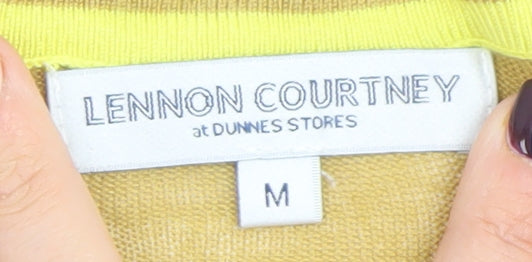Lennon Courtney Women Yellow Viscose V-Neck Pullover Jumper M