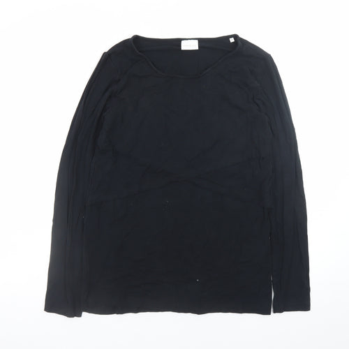 Mamalicious Women's Black Long Sleeve Maternity Jersey Blouse L