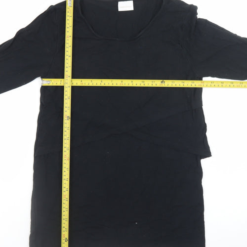 Mamalicious Women's Black Long Sleeve Maternity Jersey Blouse L