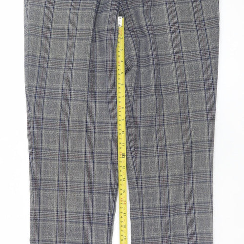Marc Darcy Men's Grey Check Dress Trousers Size 36x30 Formal