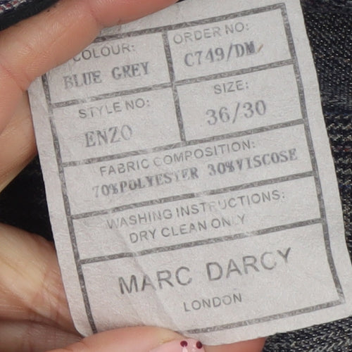 Marc Darcy Men's Grey Check Dress Trousers Size 36x30 Formal