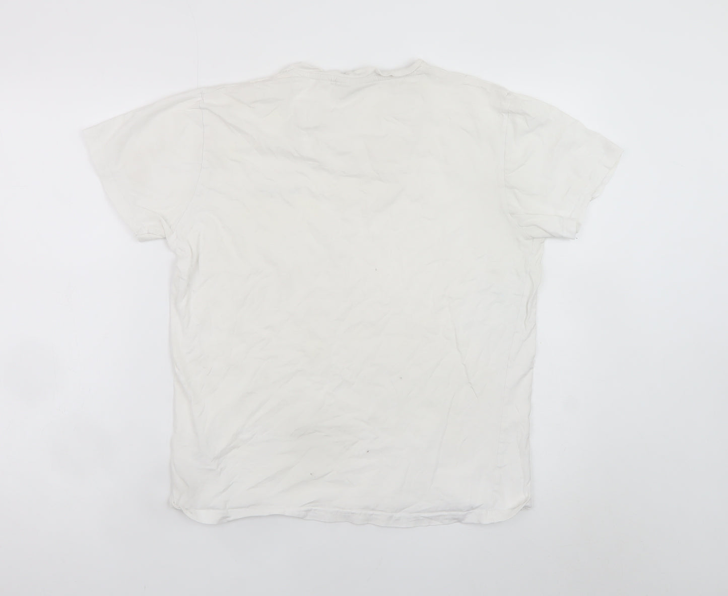 Pierre Cardin Men's White M V-Neck Cotton T-Shirt Classic Fit