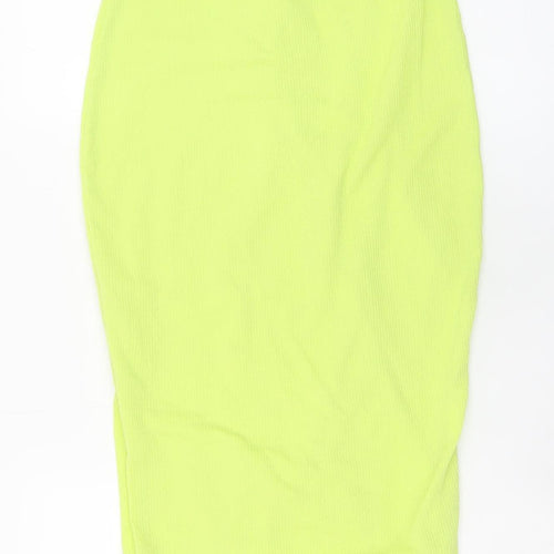 Boohoo Women’s Yellow Strapless Bodycon Midi Dress Size 12