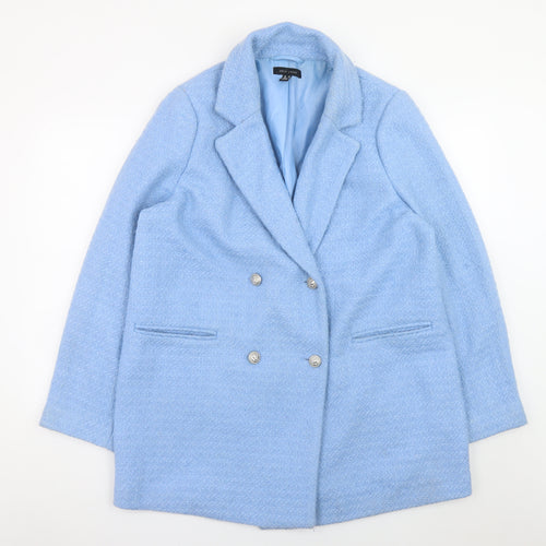 New Look Women Blue Blazer Jacket Size 16 Double Breasted Style
