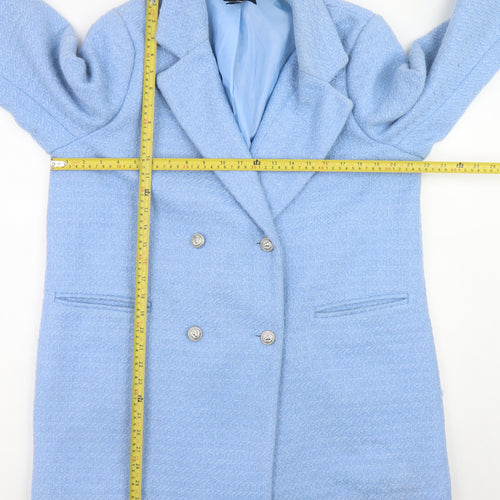 New Look Women Blue Blazer Jacket Size 16 Double Breasted Style