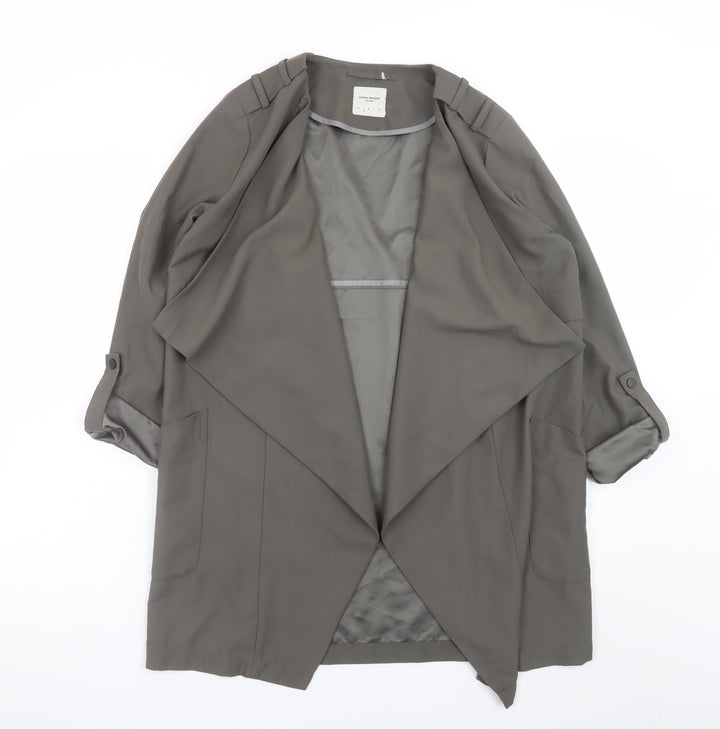 Vero Moda Women Grey Mid-Length Trench Coatigan M