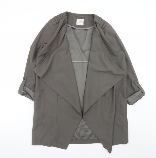 Vero Moda Women Grey Mid-Length Trench Coatigan M