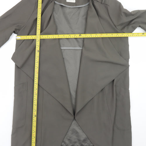 Vero Moda Women Grey Mid-Length Trench Coatigan M