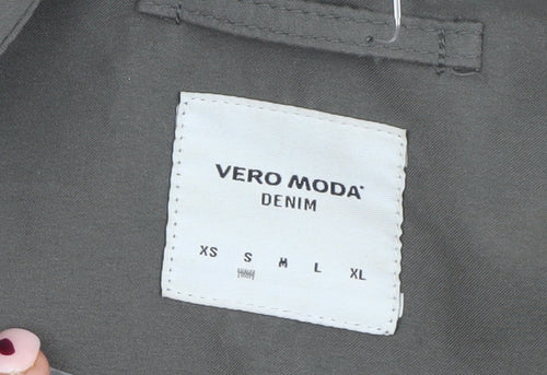 Vero Moda Women Grey Mid-Length Trench Coatigan M