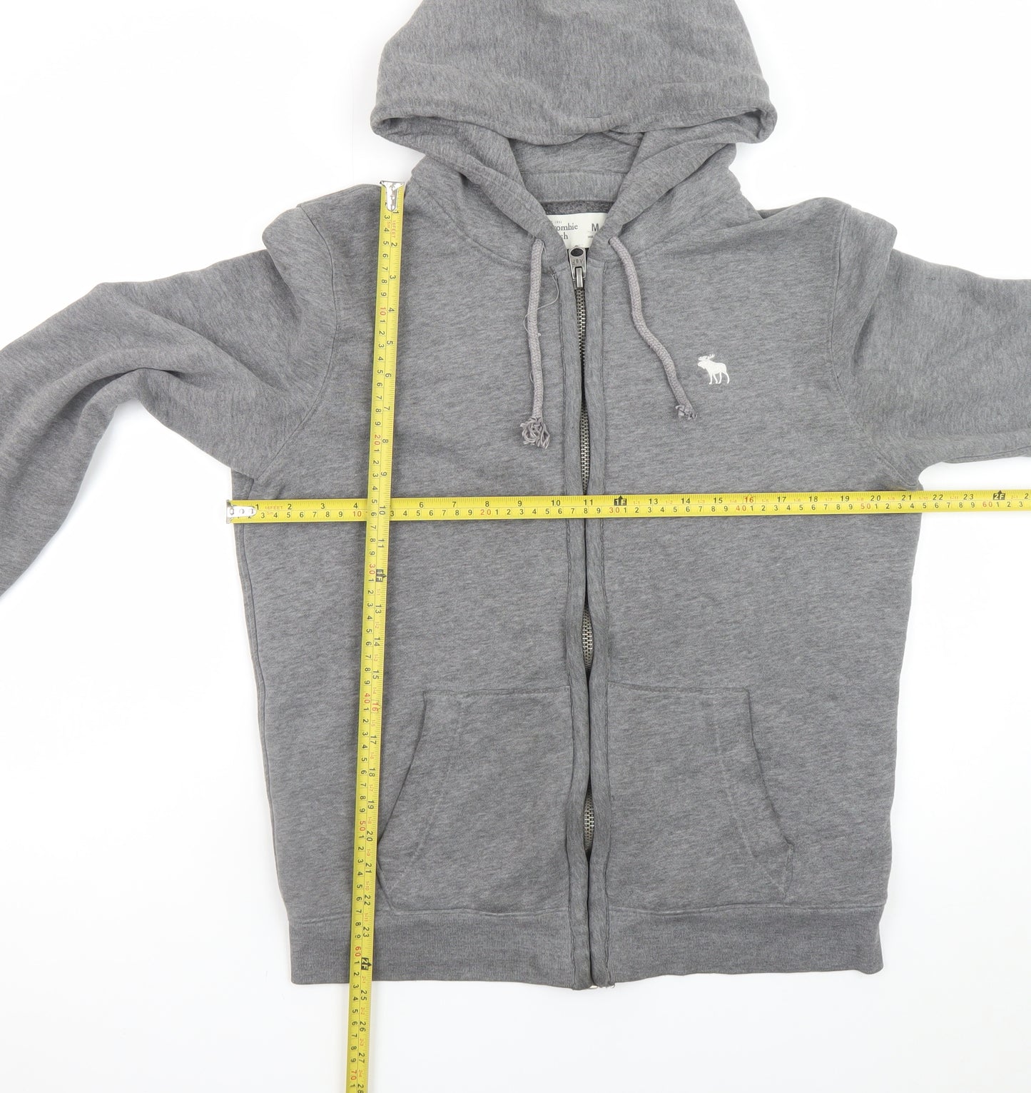 Abercrombie & Fitch Men’s Grey Full Zip Hoodie M Classic Fit