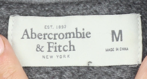 Abercrombie & Fitch Men’s Grey Full Zip Hoodie M Classic Fit
