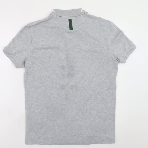 Lacoste Men's Grey Slim Fit Polo Shirt Size M Short Sleeve Logo