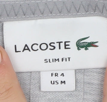 Lacoste Men's Grey Slim Fit Polo Shirt Size M Short Sleeve Logo