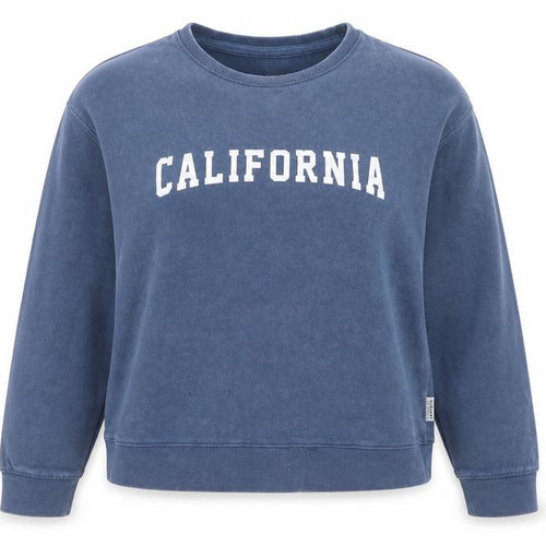 SoulCal & Co Women Blue Cotton Pullover Sweatshirt Size 8 California Print