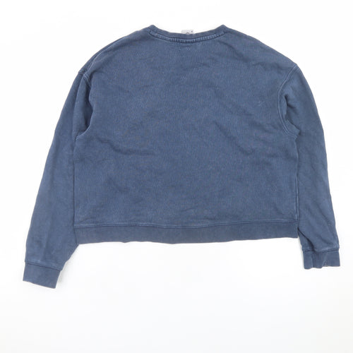 SoulCal & Co Women Blue Cotton Pullover Sweatshirt Size 8 California Print