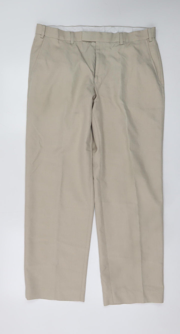 Dunnes Stores Women Beige Chino Trousers Size 16 Regular Fit 34W 29L