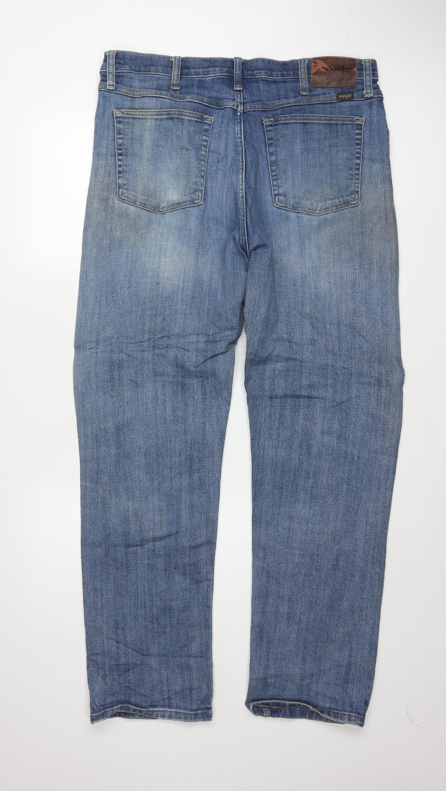Wrangler Men's Blue Regular Fit Straight Denim Jeans 36W 32L