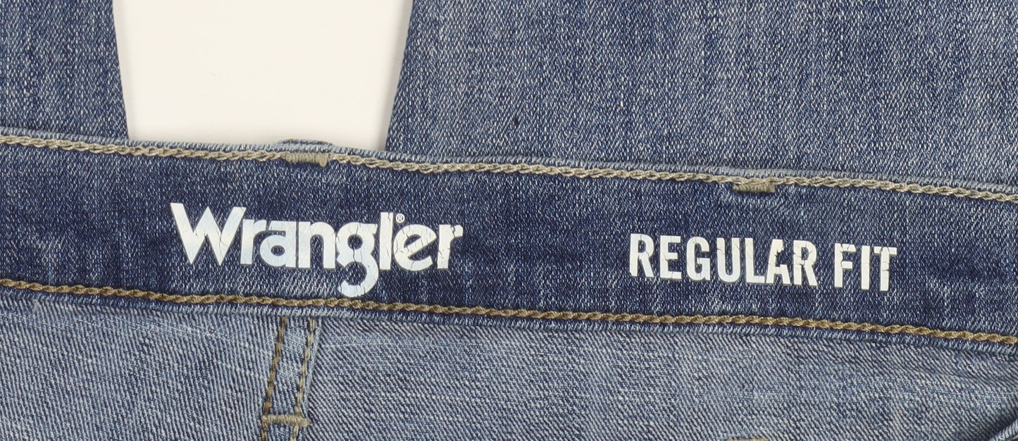 Wrangler Men's Blue Regular Fit Straight Denim Jeans 36W 32L
