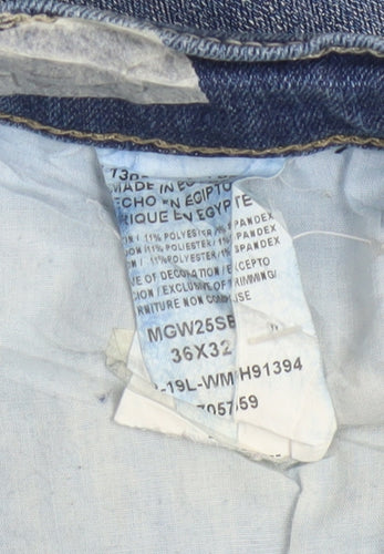 Wrangler Men's Blue Regular Fit Straight Denim Jeans 36W 32L
