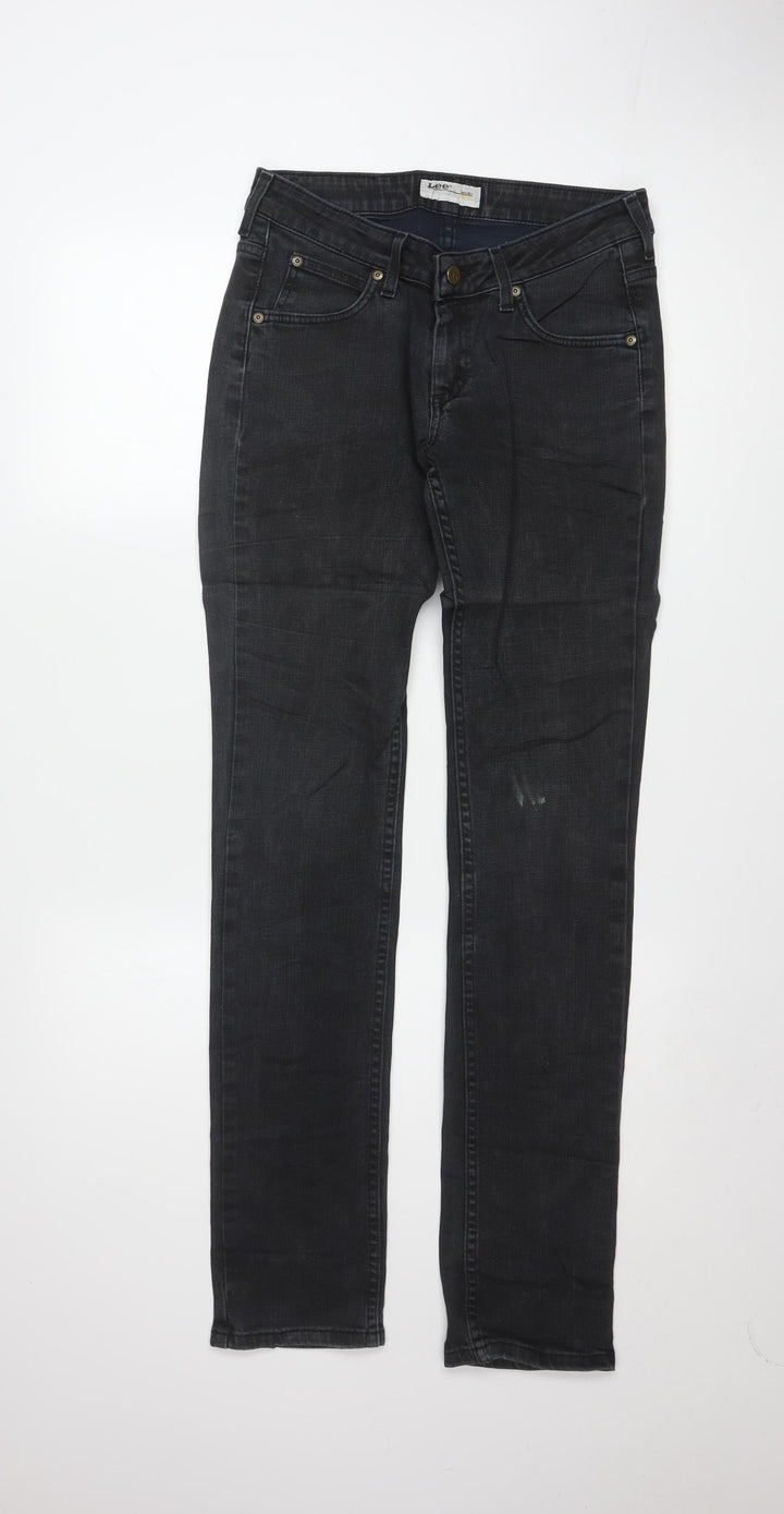 Lee Women Black Skinny Jeans Size 12 Mid Rise Stretch Denim